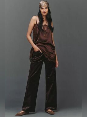 NEW Citizens of Humanity Ayla Baggy Wide-Leg Velvet Jeans in Espresso, Size 30